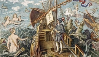 H engraving-of-columbus-standing-on-ship-A